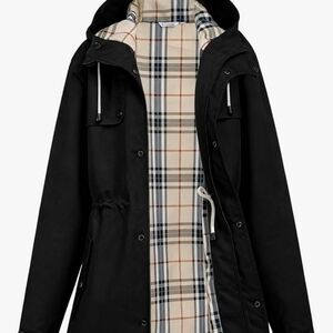 Black Waterproof Hooded Rain Jacket